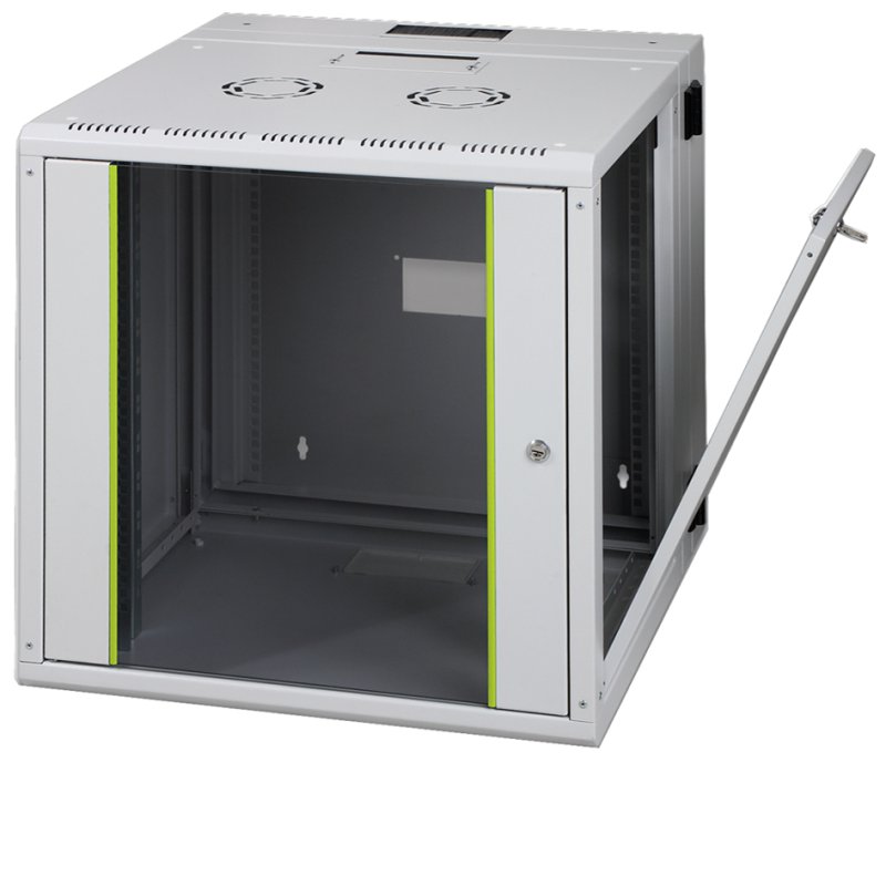 DIGITUS Armoire murale 19" avec cadre pivotant, 12 HE, gris clair, 600×610×624 mm